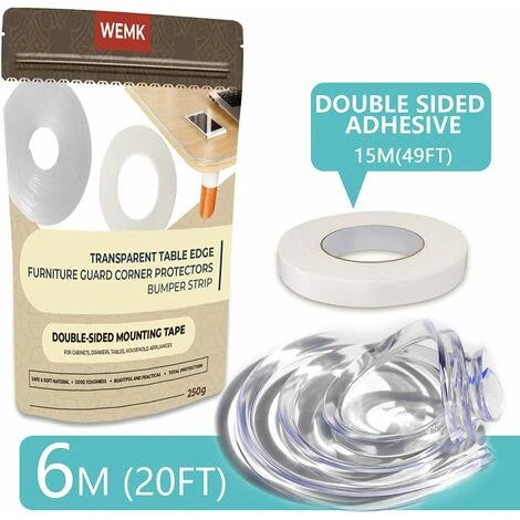 JOORRT Transparent Furniture Edge Protector, 6M Pre-Adhesive Silicone Baby Furniture Protector, Cupboard Edge And Corner Protector For Baby Safety 2 JOORRT Transparent Furniture Edge Protector, 6M Pre-Adhesive Silicone Baby Furniture Protector, Cupboard Edge And Corner Protector For Baby Safety - Image 2