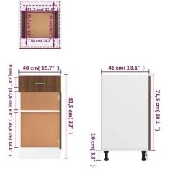 Drawer Bottom Cabinet Brown Oak 40x46x81.5 Cm Engineered Wood VidaXL 7 Drawer Bottom Cabinet Brown Oak 40x46x81.5 Cm Engineered Wood VidaXL -Vonshef shop 74101247 3