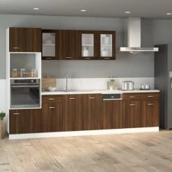 Drawer Bottom Cabinet Brown Oak 40x46x81.5 Cm Engineered Wood VidaXL 8 Drawer Bottom Cabinet Brown Oak 40x46x81.5 Cm Engineered Wood VidaXL -Vonshef shop 74101247 4
