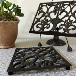 Selections Cast Iron Cook Recipe Book Stand And Trivet Set -Vonshef shop 74154505 5