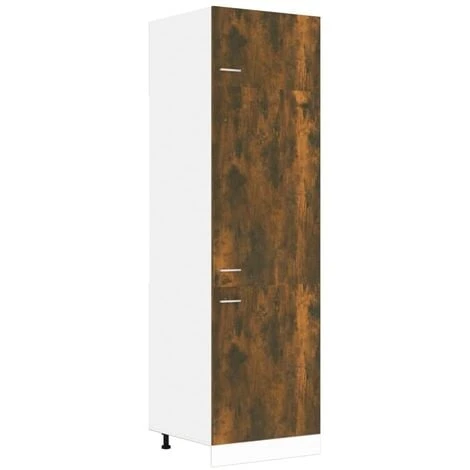 Refrigerator Cabinet Smoked Oak 60x57x207 Cm Engineered Wood VidaXL 1 Refrigerator Cabinet Smoked Oak 60x57x207 Cm Engineered Wood VidaXL