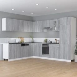Refrigerator Cabinet Grey Sonoma 60x57x207 Cm Engineered Wood VidaXL 8 Refrigerator Cabinet Grey Sonoma 60x57x207 Cm Engineered Wood VidaXL -Vonshef shop 74500020 4