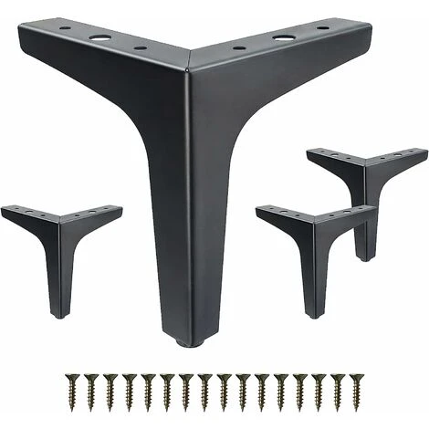 SOEKAVIA Metal Furniture Legs Set Of 4, Matte Black Sofa Legs 6 Inch, Modern Style Replacement Feet For Couch Dresser Chair Bed Table Cabinet Ottoman Cupboard DIY Replacement Parts 1 SOEKAVIA Metal Furniture Legs Set Of 4, Matte Black Sofa Legs 6 Inch, Modern Style Replacement Feet For Couch Dresser Chair Bed Table Cabinet Ottoman Cupboard DIY Replacement Parts