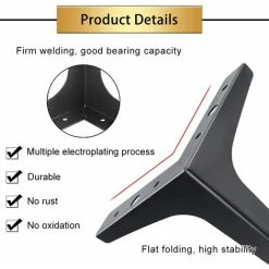 SOEKAVIA Metal Furniture Legs Set Of 4, Matte Black Sofa Legs 6 Inch, Modern Style Replacement Feet For Couch Dresser Chair Bed Table Cabinet Ottoman Cupboard DIY Replacement Parts 7 SOEKAVIA Metal Furniture Legs Set Of 4, Matte Black Sofa Legs 6 Inch, Modern Style Replacement Feet For Couch Dresser Chair Bed Table Cabinet Ottoman Cupboard DIY Replacement Parts -Vonshef shop 74884442 3