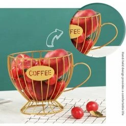 GDRHVFD Coffee Pod Holder, Metal Coffee Creamer Container, Multiple Espresso Storage Baskets And Kitchen Countertop, Coffee Table (Gold) Kitchen Shelves 7 GDRHVFD Coffee Pod Holder, Metal Coffee Creamer Container, Multiple Espresso Storage Baskets And Kitchen Countertop, Coffee Table (Gold) Kitchen Shelves -Vonshef shop 74950512 3
