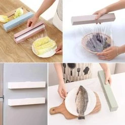 EINEMGELD Plastic Cling Film Dispenser With Refillable Cutter, Cling Film Dispenser, Aluminum Foil Dispenser For Kitchen, Handy Cutter Tool (Sky Blue) 7 EINEMGELD Plastic Cling Film Dispenser With Refillable Cutter, Cling Film Dispenser, Aluminum Foil Dispenser For Kitchen, Handy Cutter Tool (Sky Blue) -Vonshef shop 75324252 3