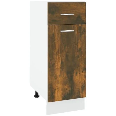 Drawer Bottom Cabinet Smoked Oak 30x46x81.5 Cm Engineered Wood VidaXL 1 Drawer Bottom Cabinet Smoked Oak 30x46x81.5 Cm Engineered Wood VidaXL