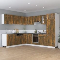 Drawer Bottom Cabinet Smoked Oak 30x46x81.5 Cm Engineered Wood VidaXL 8 Drawer Bottom Cabinet Smoked Oak 30x46x81.5 Cm Engineered Wood VidaXL -Vonshef shop 75645210 4