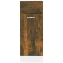 Drawer Bottom Cabinet Smoked Oak 30x46x81.5 Cm Engineered Wood VidaXL 9 Drawer Bottom Cabinet Smoked Oak 30x46x81.5 Cm Engineered Wood VidaXL -Vonshef shop 75645210 5