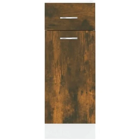 Drawer Bottom Cabinet Smoked Oak 30x46x81.5 Cm Engineered Wood VidaXL 5 Drawer Bottom Cabinet Smoked Oak 30x46x81.5 Cm Engineered Wood VidaXL - Image 5