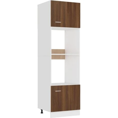 Microwave Cabinet Brown Oak 60x57x207 Cm Engineered Wood VidaXL 1 Microwave Cabinet Brown Oak 60x57x207 Cm Engineered Wood VidaXL