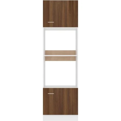 Microwave Cabinet Brown Oak 60x57x207 Cm Engineered Wood VidaXL 5 Microwave Cabinet Brown Oak 60x57x207 Cm Engineered Wood VidaXL - Image 5