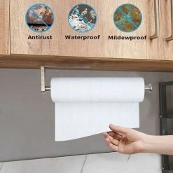 NAXUNNN Sopalin Holder, Stainless Steel Sopalin Dispenser Holder No Drilling Self-adhesive Paper Towel Holder Self-Adhesive Dispenser Wall-Mounted Holder, Kitchen Paper Dispenser All Kitchen Roll Holder For C -Vonshef shop 75799439 4