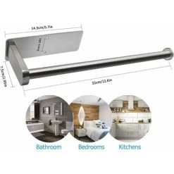 NAXUNNN Sopalin Holder, Stainless Steel Sopalin Dispenser Holder No Drilling Self-adhesive Paper Towel Holder Self-Adhesive Dispenser Wall-Mounted Holder, Kitchen Paper Dispenser All Kitchen Roll Holder For C -Vonshef shop 75799439 5