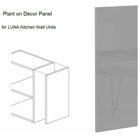 IMPACT FURNITURE KITCHEN End Panel Left Right Universal Wall Unit Plant On Light Grey Gloss Luna 2 IMPACT FURNITURE KITCHEN End Panel Left Right Universal Wall Unit Plant On Light Grey Gloss Luna - Image 2
