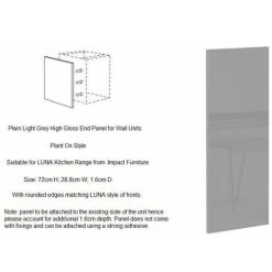 IMPACT FURNITURE KITCHEN End Panel Left Right Universal Wall Unit Plant On Light Grey Gloss Luna 7 IMPACT FURNITURE KITCHEN End Panel Left Right Universal Wall Unit Plant On Light Grey Gloss Luna -Vonshef shop 76712583 3
