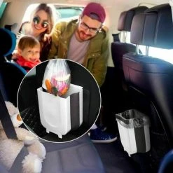 NAXUNNN Suspended Trash Can For Kitchen Or Bathroom With Trash Bag Rack For Kitchen, Cabinet And Door – 9L White. -Vonshef shop 77029953 4