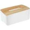 PESCE Wood Tissue Box Cover For Paper Facial Tissues, Wooden Rectangular Tissue Box Holder White