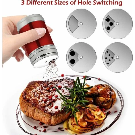 Devenirriche 4 Pieces Spice Jars, Spice Boxes With Swing Lid For Salt, Pepper, Herbs, 3 Sprinkling Modes 4 Devenirriche 4 Pieces Spice Jars, Spice Boxes With Swing Lid For Salt, Pepper, Herbs, 3 Sprinkling Modes - Image 4