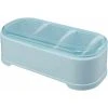 Devenirriche Spice Jars 3 Compartment Kitchen Seasoning Storage Box With Lid Used To Store Pepper And Salt 21 7 9.5cm Blue 1 Pcs