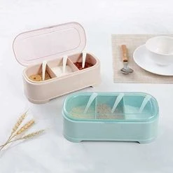 Devenirriche Spice Jars 3 Compartment Kitchen Seasoning Storage Box With Lid Used To Store Pepper And Salt 21 7 9.5cm Blue 1 Pcs 8 Devenirriche Spice Jars 3 Compartment Kitchen Seasoning Storage Box With Lid Used To Store Pepper And Salt 21 7 9.5cm Blue 1 Pcs -Vonshef shop 77697228 4