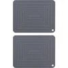 PESCE Silicone Trivet Mat For Hot Dishes/Heat Resistant Pot Holder, Non Slip Thick Flexible Hot Pads For Kitchen Table Grey