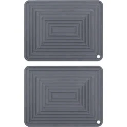 PESCE Silicone Trivet Mat For Hot Dishes/Heat Resistant Pot Holder, Non Slip Thick Flexible Hot Pads For Kitchen Table Grey