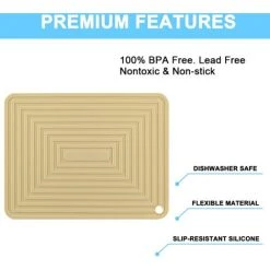 PESCE Silicone Trivet Mat For Hot Dishes/Heat Resistant Pot Holder, Non Slip Thick Flexible Hot Pads For Kitchen Table Yellow -Vonshef shop 78325706 3