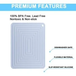 PESCE Silicone Trivet Mat For Hot Dishes/Heat Resistant Pot Holder, Non Slip Thick Flexible Hot Pads For Kitchen Table Light Blue -Vonshef shop 78325867 3