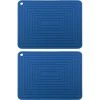 PESCE Silicone Trivet Mat For Hot Dishes/Heat Resistant Pot Holder, Non Slip Thick Flexible Hot Pads For Kitchen Table Blue
