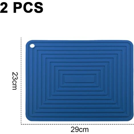 PESCE Silicone Trivet Mat For Hot Dishes/Heat Resistant Pot Holder, Non Slip Thick Flexible Hot Pads For Kitchen Table Blue 2 PESCE Silicone Trivet Mat For Hot Dishes/Heat Resistant Pot Holder, Non Slip Thick Flexible Hot Pads For Kitchen Table Blue - Image 2