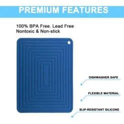 PESCE Silicone Trivet Mat For Hot Dishes/Heat Resistant Pot Holder, Non Slip Thick Flexible Hot Pads For Kitchen Table Blue 7 PESCE Silicone Trivet Mat For Hot Dishes/Heat Resistant Pot Holder, Non Slip Thick Flexible Hot Pads For Kitchen Table Blue -Vonshef shop 78326061 3