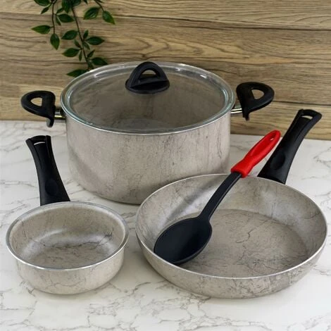 Geezy Cream Cooking Set 5pc Non-Stick Pots Pans Cookware Gas Halogen Electric Cookers 5 Geezy Cream Cooking Set 5pc Non-Stick Pots Pans Cookware Gas Halogen Electric Cookers - Image 5