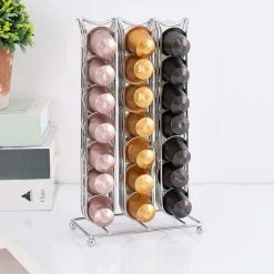 HEGUYEY Coffee Capsule Holder For 42pcs Nespresso Coffee Capsules, Nespresso Capsule Coffee Holder, Coffee Pod Holder Stand, Coffee Rack Storage Holder For Office Kitchen