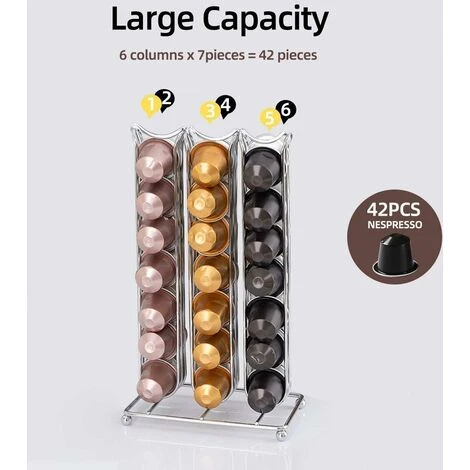HEGUYEY Coffee Capsule Holder For 42pcs Nespresso Coffee Capsules, Nespresso Capsule Coffee Holder, Coffee Pod Holder Stand, Coffee Rack Storage Holder For Office Kitchen 3 HEGUYEY Coffee Capsule Holder For 42pcs Nespresso Coffee Capsules, Nespresso Capsule Coffee Holder, Coffee Pod Holder Stand, Coffee Rack Storage Holder For Office Kitchen - Image 3