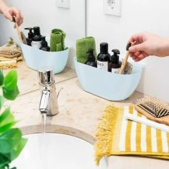 HEGUYEY 2x Drip Tray For Hanging Up Kitchen Waste - Set Of 2 Organic Waste Bins - Waste Bins In Blue And White -Vonshef shop 78701848 4