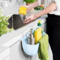 HEGUYEY 2x Drip Tray For Hanging Up Kitchen Waste - Set Of 2 Organic Waste Bins - Waste Bins In Blue And White -Vonshef shop 78701848 5