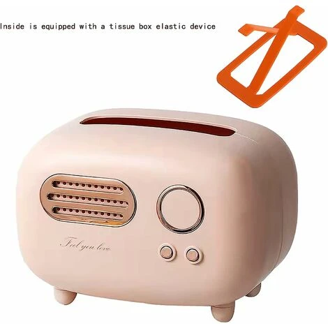 HEGUYEY Tissue Box Cover Holders, Fashional Cute Retro Radio StyleKleenex 2 HEGUYEY Tissue Box Cover Holders, Fashional Cute Retro Radio StyleKleenex - Image 2