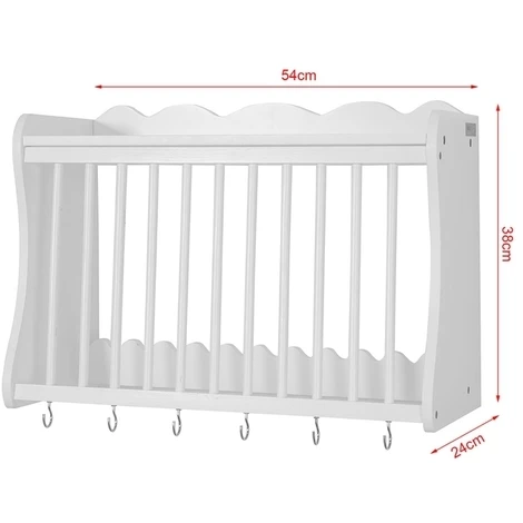 SoBuy Wall Mounted Kitchen Plate Cup Holder Dish Storage Rack Shelf,FRG275-W 2 SoBuy Wall Mounted Kitchen Plate Cup Holder Dish Storage Rack Shelf,FRG275-W - Image 2