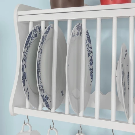 SoBuy Wall Mounted Kitchen Plate Cup Holder Dish Storage Rack Shelf,FRG275-W 5 SoBuy Wall Mounted Kitchen Plate Cup Holder Dish Storage Rack Shelf,FRG275-W - Image 5