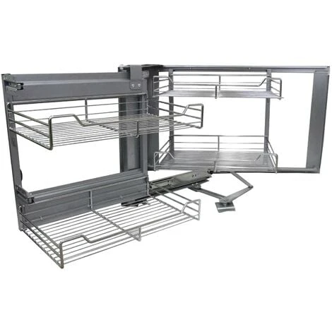KuKoo Left Hand Corner Kitchen Pull Out Baskets, 90-100cm 1 KuKoo Left Hand Corner Kitchen Pull Out Baskets, 90-100cm