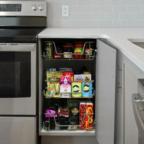 KuKoo 2 X Kitchen Pull Out Soft Close Baskets, 400mm Wide 4 KuKoo 2 X Kitchen Pull Out Soft Close Baskets, 400mm Wide - Image 4