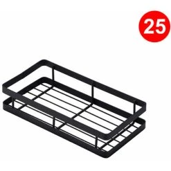 ECHOO Floating Shelves Wall Mounted Kitchen Seasoning Bottle Storage Shelves Spice Rack Bathroom Organizer Holder,model:Black 25cm -Vonshef shop 79954915 3