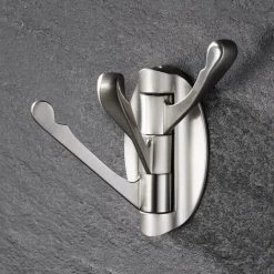 MOREJIEKA Wall Hook Towel Bathroom Door Coat Hook Metal Arm 3 Towel Hooks Towel To Support Storage Fixing Brushed Nickel -Vonshef shop 79991969 4