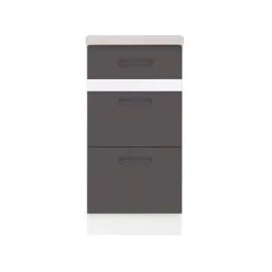 IMPACTFURNITURE 400 Drawer Kitchen Base Cabinet Unit Lower 40cm Cupboard Storage Grey White Junona