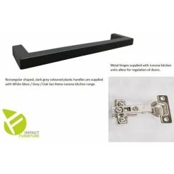 IMPACTFURNITURE 400 Drawer Kitchen Base Cabinet Unit Lower 40cm Cupboard Storage Grey White Junona -Vonshef shop 80437573 5