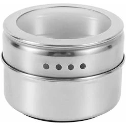 READCLY-Magnetic Spice Jars With Wall Mount Stainless Steel Spice Boxes Spice Seasoning Containers With Spice Label Clever