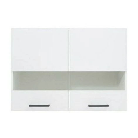 IMPACT FURNITURE 800 Glass Kitchen Cabinet Unit Wall Display Cupboard 80cm With LED Lights White Low Gloss Junona 3 IMPACT FURNITURE 800 Glass Kitchen Cabinet Unit Wall Display Cupboard 80cm With LED Lights White Low Gloss Junona - Image 3