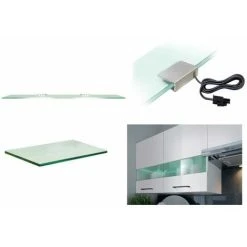 IMPACT FURNITURE 800 Glass Kitchen Cabinet Unit Wall Display Cupboard 80cm With LED Lights White Low Gloss Junona 8 IMPACT FURNITURE 800 Glass Kitchen Cabinet Unit Wall Display Cupboard 80cm With LED Lights White Low Gloss Junona -Vonshef shop 81207386 4