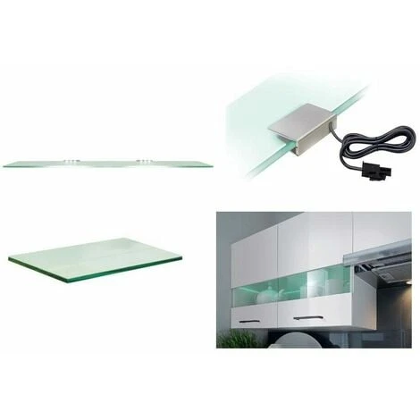 IMPACT FURNITURE 800 Glass Kitchen Cabinet Unit Wall Display Cupboard 80cm With LED Lights White Low Gloss Junona 4 IMPACT FURNITURE 800 Glass Kitchen Cabinet Unit Wall Display Cupboard 80cm With LED Lights White Low Gloss Junona - Image 4